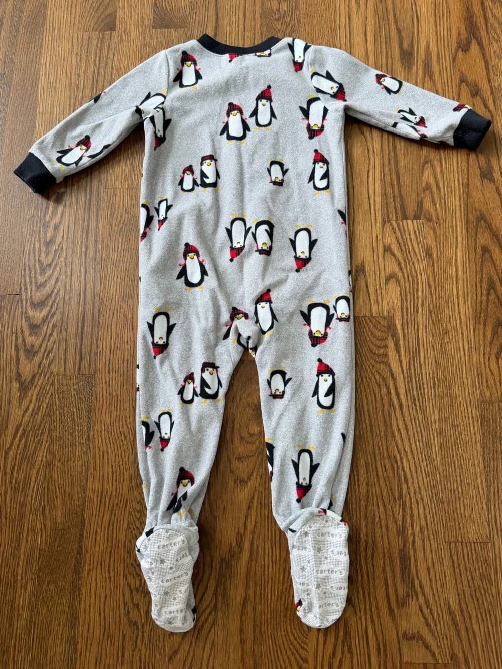 Carter’s Holiday Penguin & Santa Fleece One-Piece Zip-up Pajamas, size 2T